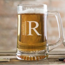 Monogrammed 25 oz. Beer Mug for Groomsmen